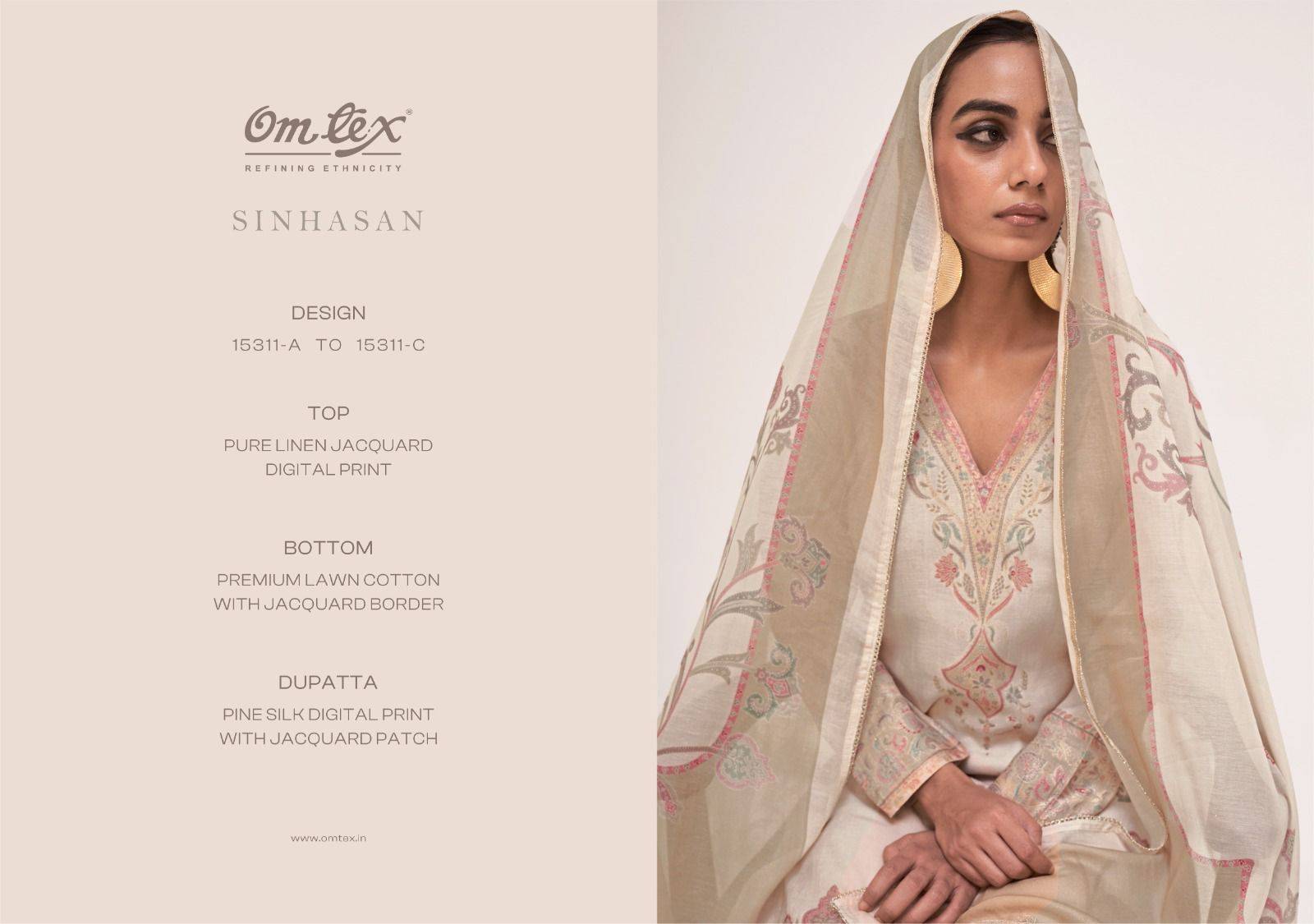 SINHASAN By GANGA Fashion 15311 A TO 15311 C series Beautiful Festive Suits Stylish PURE LINEN JACQUARD PRINTED Dresses At Wholesale Price